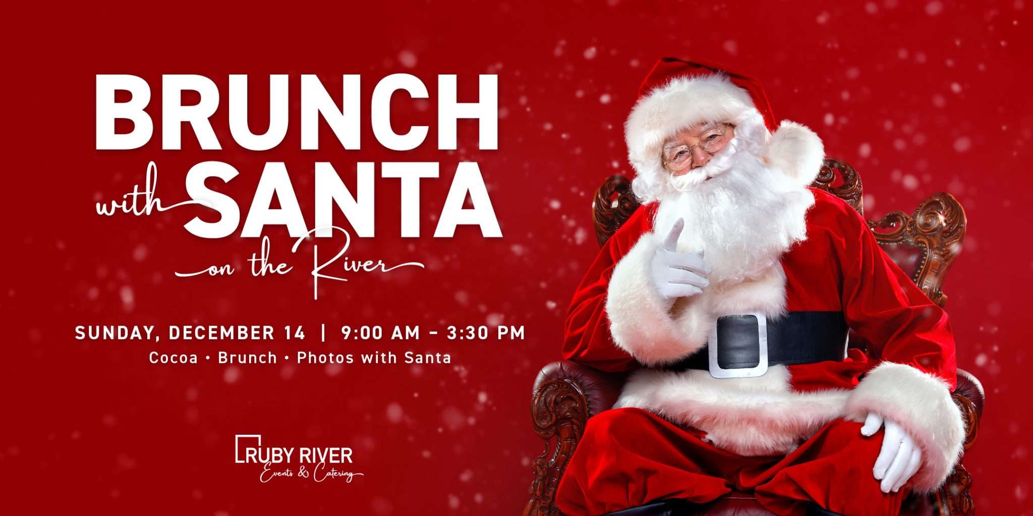 Brunch with Santa on the River at Ruby River Hotel in Spokane Washington